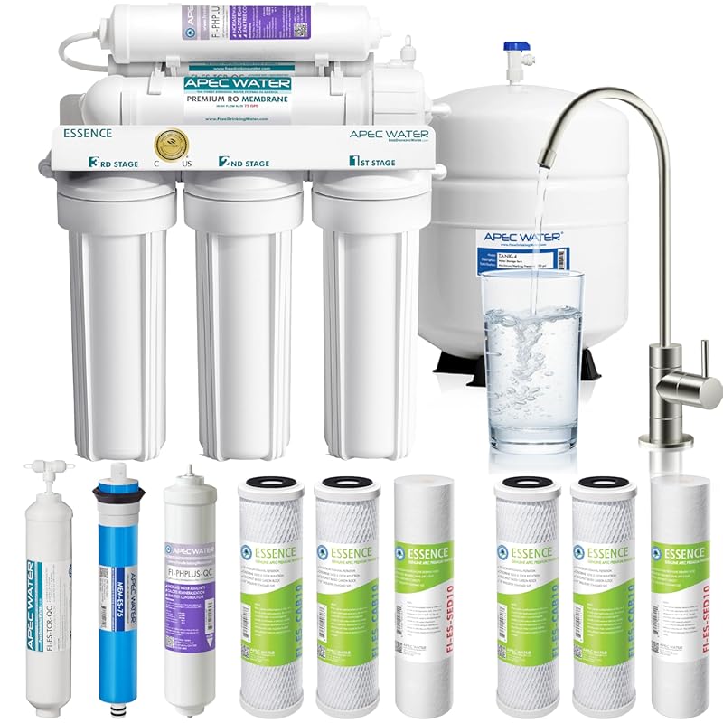 APEC Water Systems ROES-PH75 6-Stage Alkaline pH+ RO Drinking Water Fi