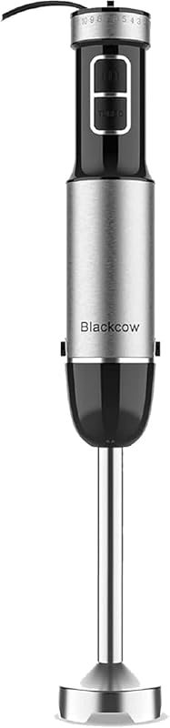 Blackcow 800W Handheld Immersion Blender with Titanium Blades, 12 Spee