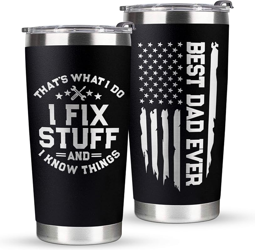 Best Dad Ever 20oz Tumbler, Stainless Steel Insulated Cup for Christma