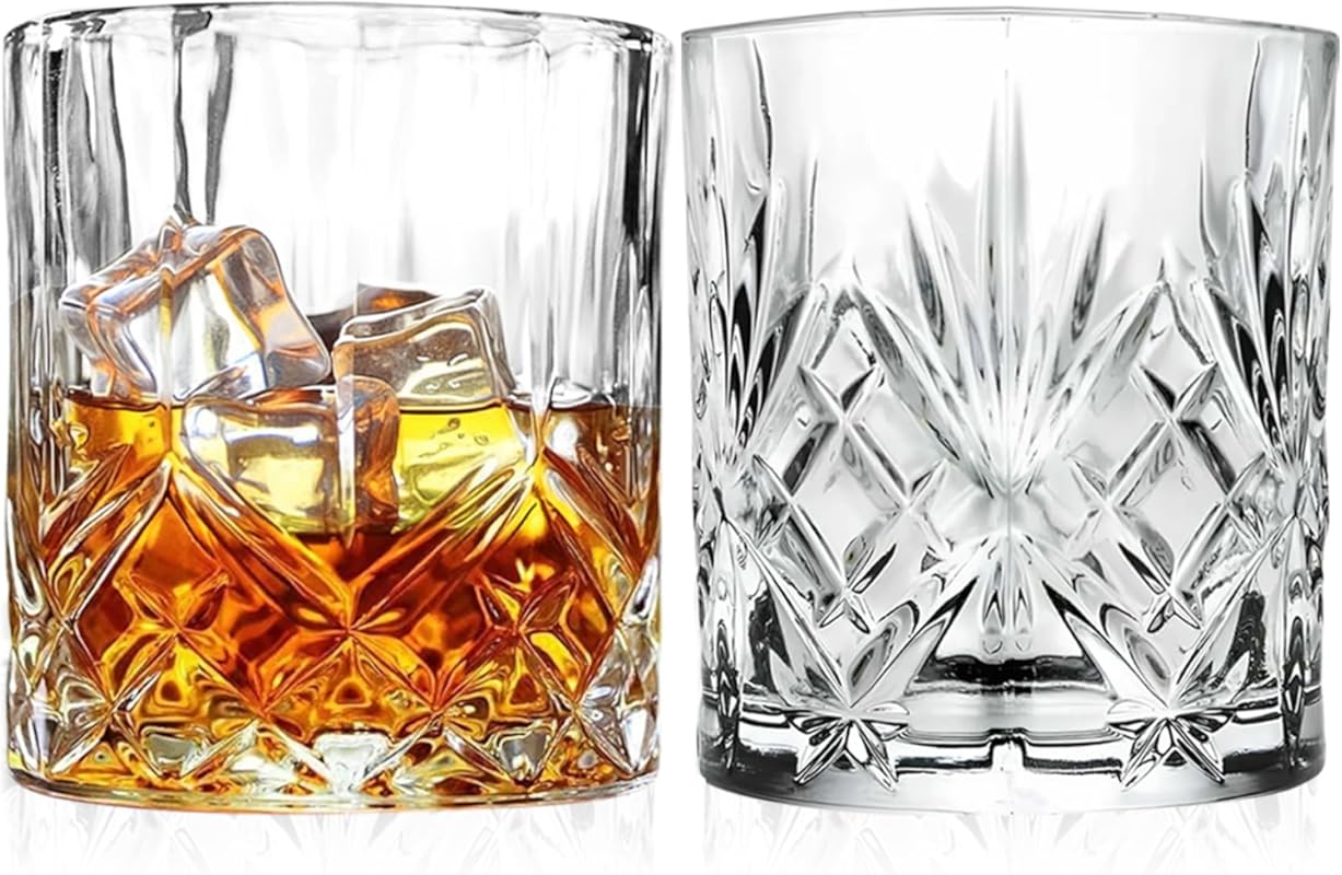 Barski Double Old Fashioned Crystal Whiskey Glasses Set of 2 – 10.5 oz