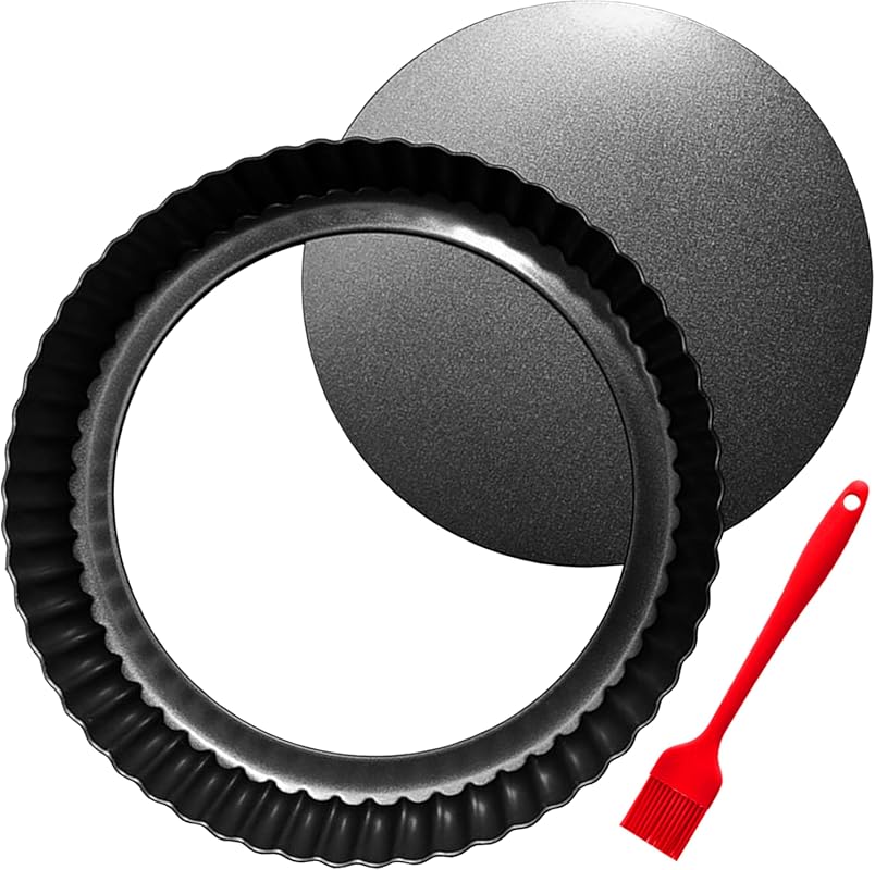 Non-Stick 9-Inch Carbon Steel Tart & Quiche Pan with Removable Bottom