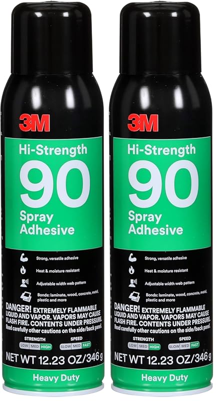3M Hi-Strength 90 Clear Permanent Spray Adhesive for Laminate, Wood, M