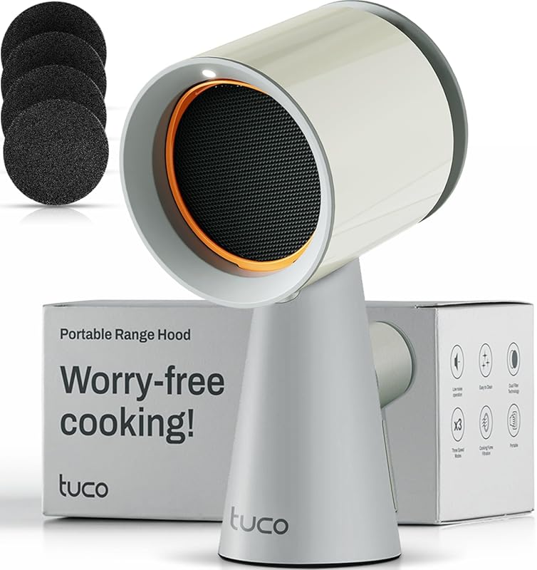 TUCO Portable Range Hood: 3-Speed, 5-Layer Filter, Low Noise Fan for I
