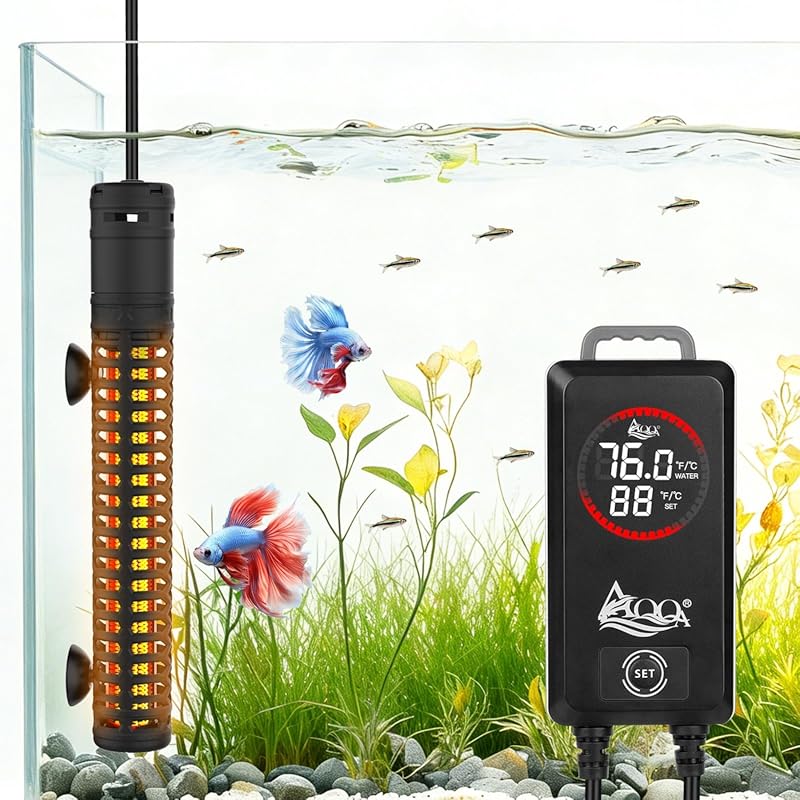 AQQA 300W Aquarium Heater: Digital Thermostat, Over-Temp & Dry-Run Pro