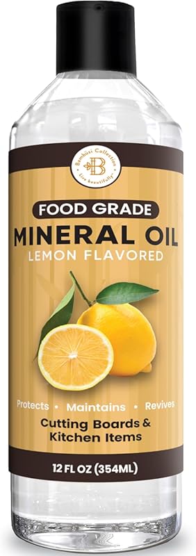 Bambüsi 12 oz Food Grade Mineral Oil for Cutting Boards, Butcher Block