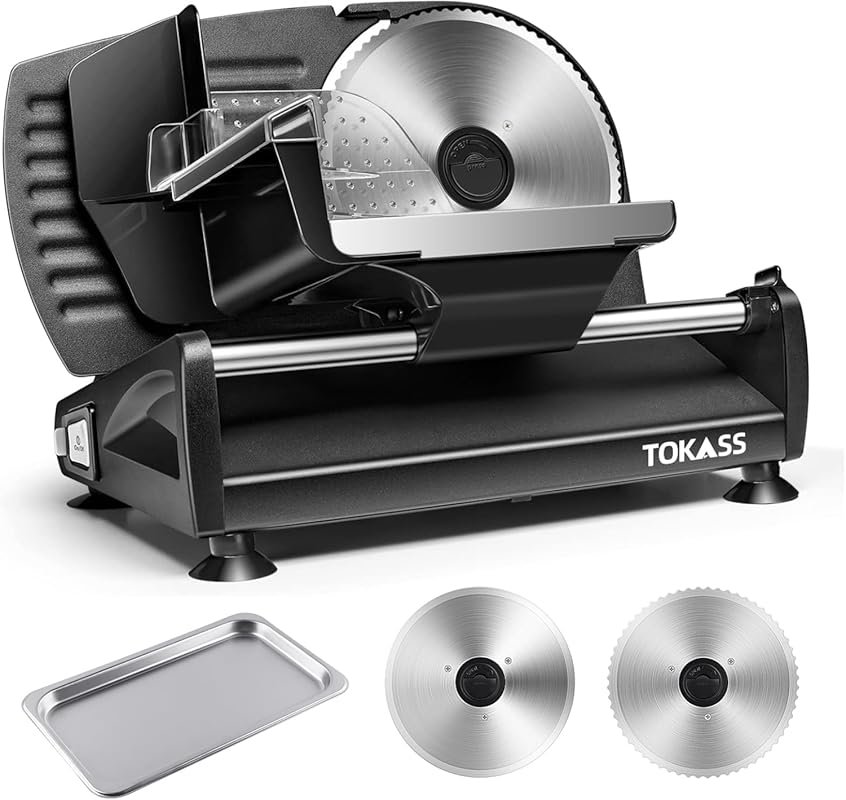 Electric Food Slicer Machine, 200W Deli Meat Slicer with Two 7.5