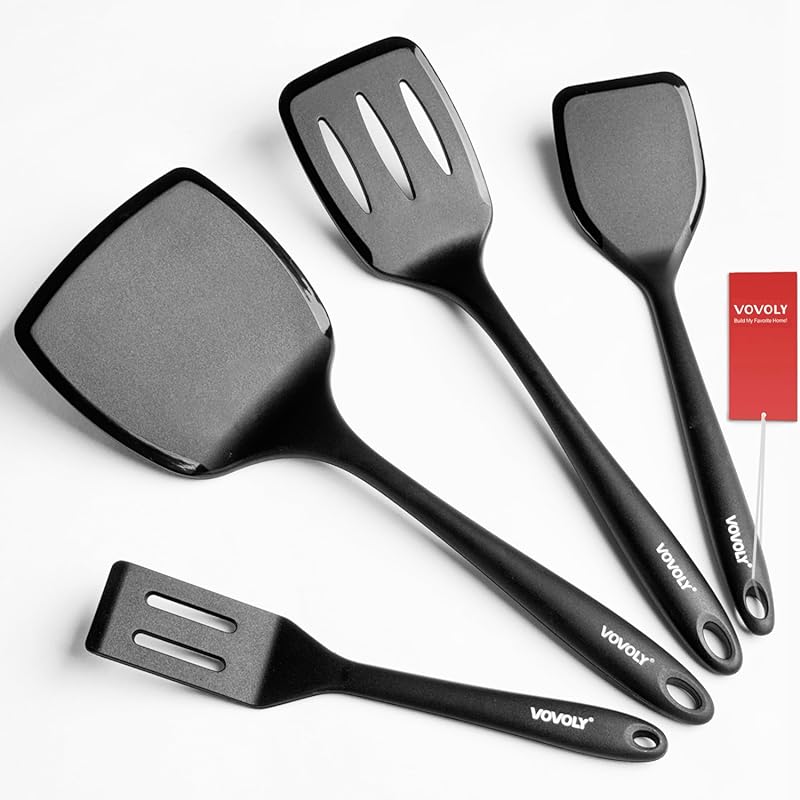 Four Pack Silicone Spatula Set, 600°F Heat Resistant Non-Stick Non-Scr