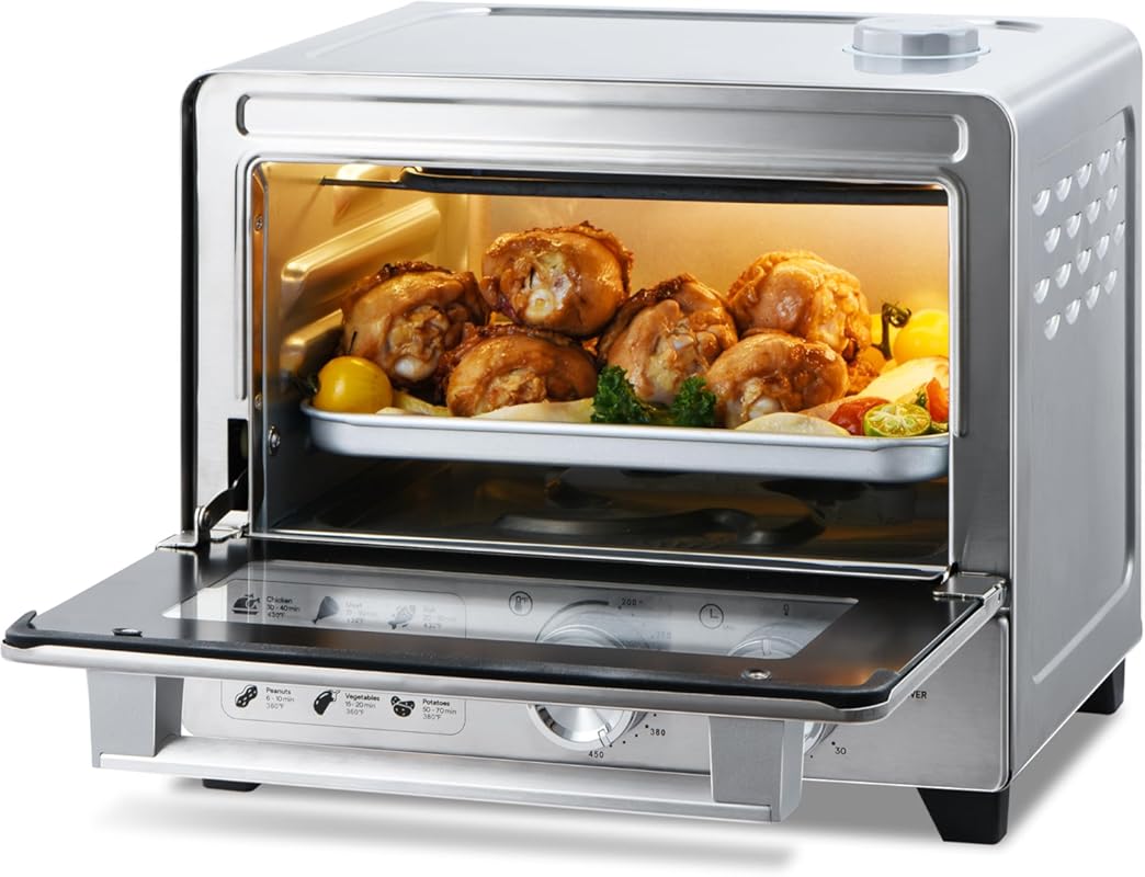 Compact 13QT 6-in-1 Steam Oven, Stainless Steel Countertop Convection 