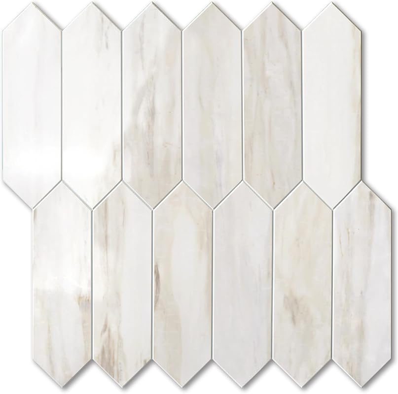 Vamos Tile Glossy Wood Marble Grain Peel and Stick Backsplash, 10 Shee