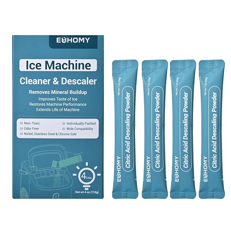 EUHOMY Ice Maker Cleaner & Descaler - Organic Citric Acid Powder, 4 In