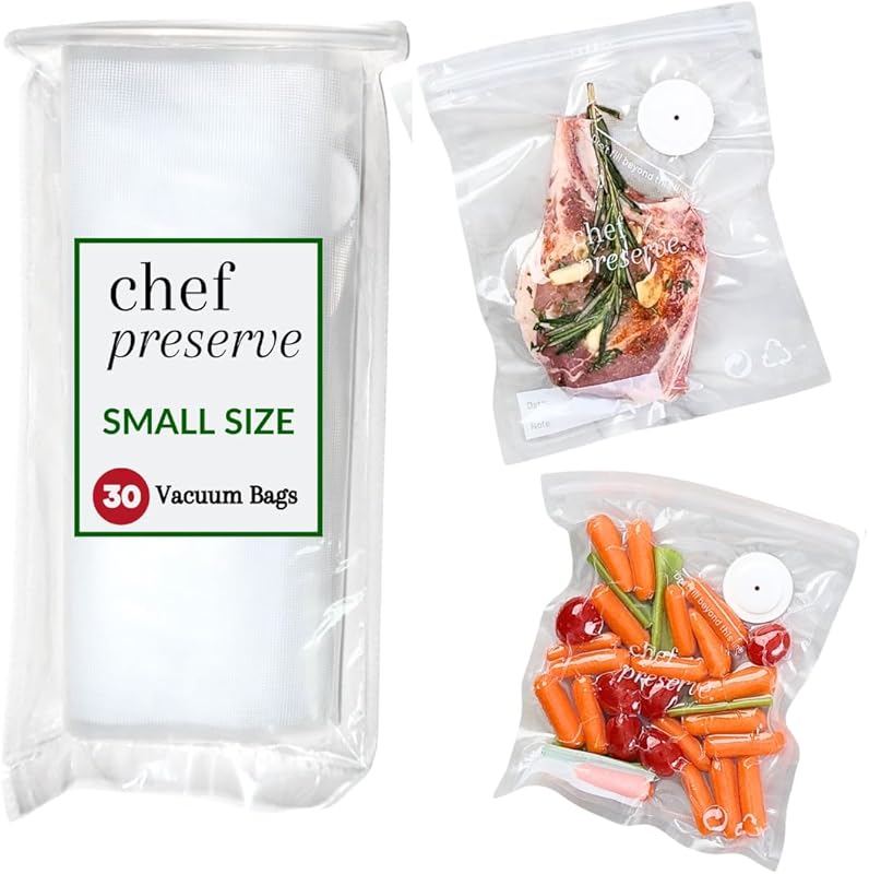 Chef Preserve 30 Reusable BPA-Free Vacuum Sealer Bags, Small Food Stor
