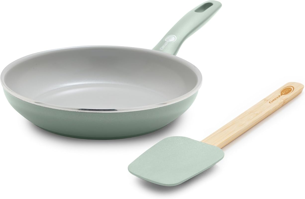 GreenPan Dover 8 Frying Pan Skillet with Spatula, PFAS-Free Ceramic N