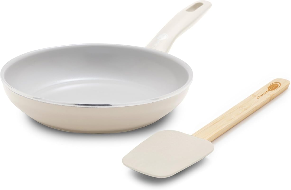 GreenPan Dover 8 Frying Pan Skillet with Spatula, PFAS-Free Ceramic N