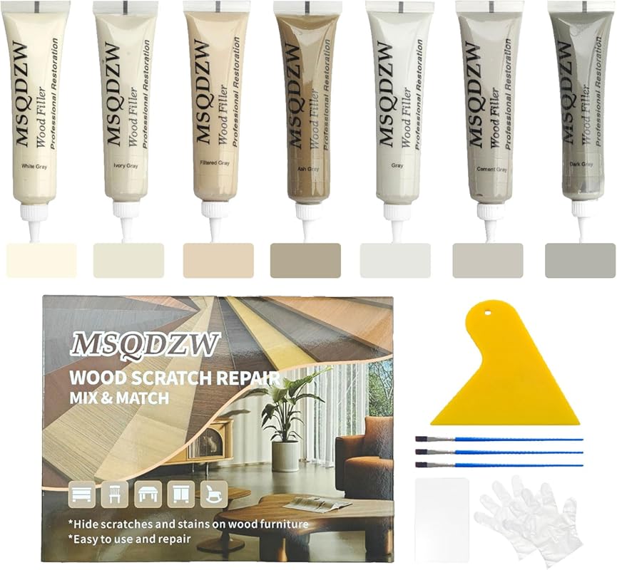 13-Piece Wood Repair Kit with Fillers & Stain Paint for Furniture Scra