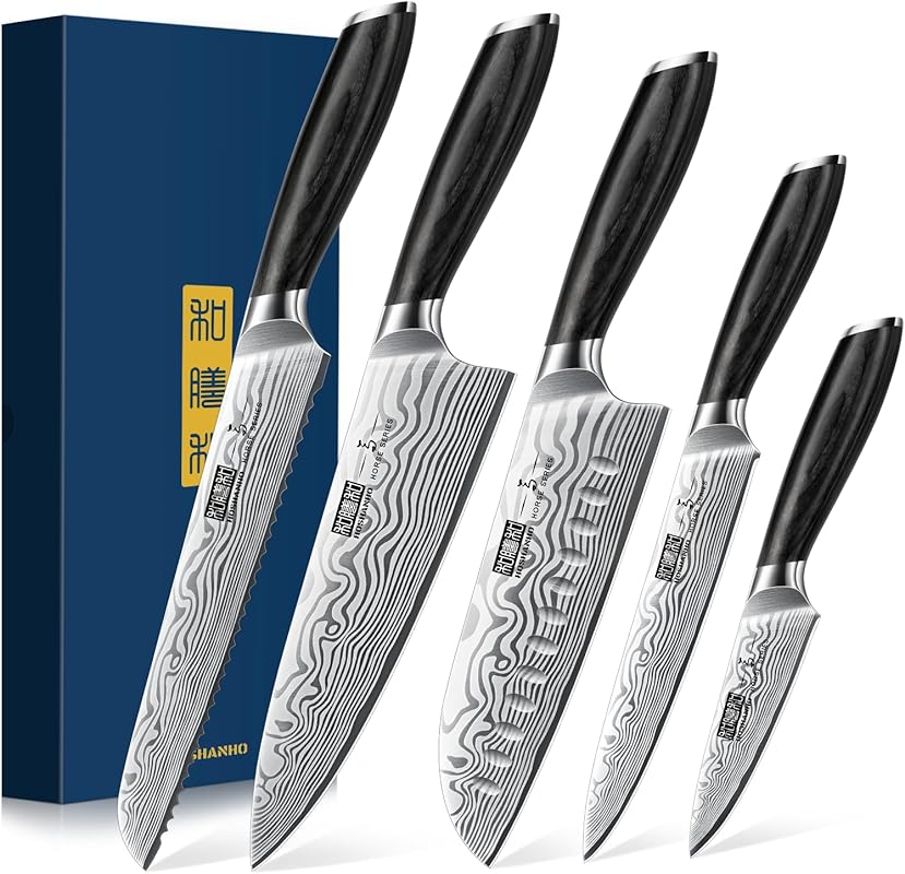 HOSHANHO 5-Piece Professional Powder Steel Japanese Chef Knife Set, Ul