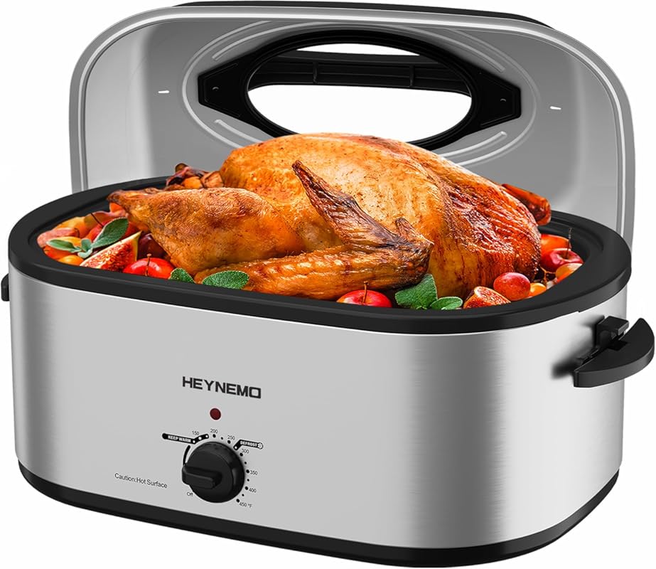 28 Quart Electric Roaster Oven with Self-Basting Lid, Large Turkey Roa