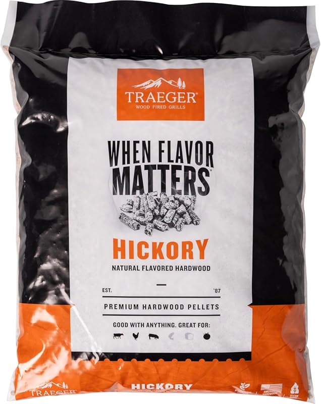 Traeger Grills Hickory 100% All-Natural Wood Pellets for Smokers and P