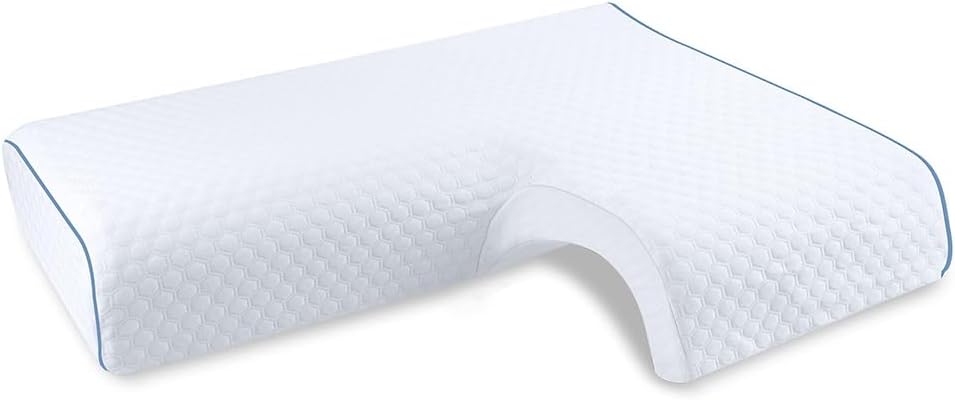 Arched Memory Foam Cuddle Couple Pillow, Adults Left Arm, Slow Rebound