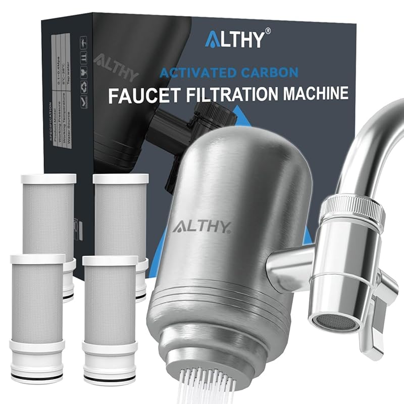 ALTHY Stainless Steel Faucet Water Filtration System, BPA-Free, 400-Ga