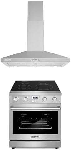 Cosmo 2-Pc Kitchen Appliance Package: 30" Slide-In Electric Range & 30