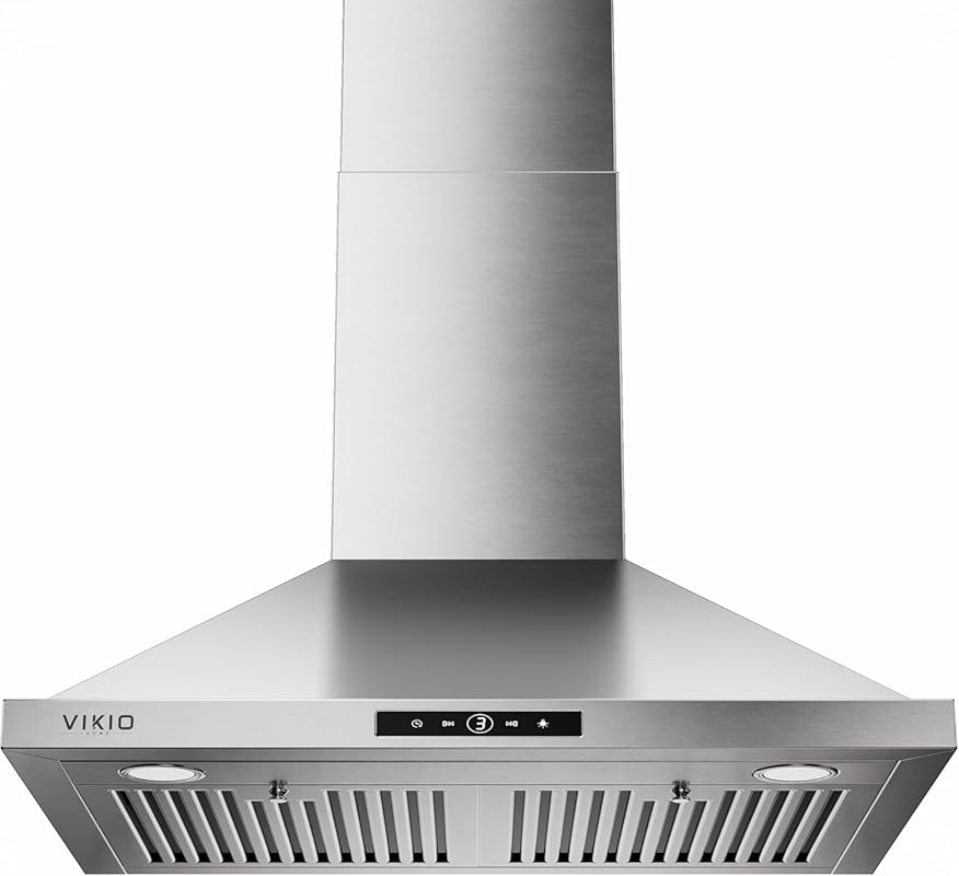 30-inch Wall Mount Range Hood, Stainless Steel, 580 CFM, Ducted/Ductle
