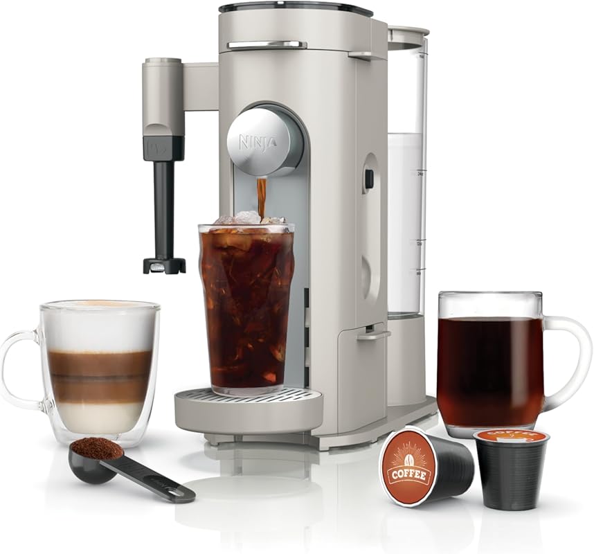 Ninja PB051ST Pod & Grounds Single-Serve Coffee Maker with Built-in Mi