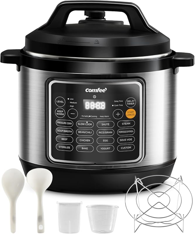 COMFEE’ 8 Quart Pressure Cooker with 16 Functions, Non-Stick Ceramic I