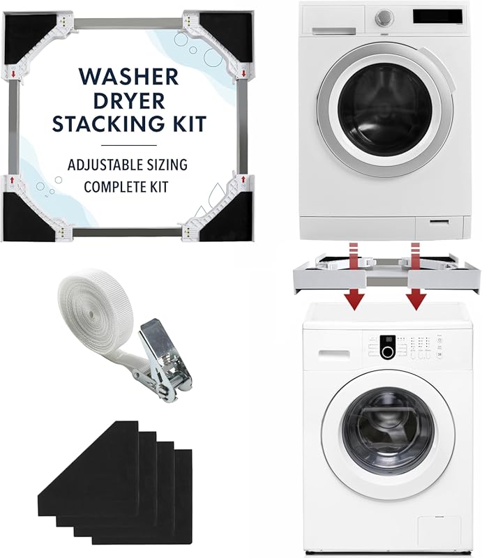 Houseables Universal Washer Dryer Stacking Kit, Adjustable 19-29