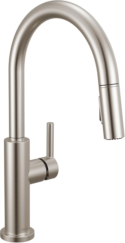 Delta Nicoli Modern Single Handle Pull Down Kitchen Faucet, Brushed Ni