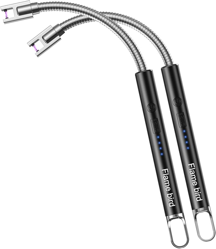 2 Pack Electric Candle Lighters, Flameless Arc Windproof, Flexible Lon