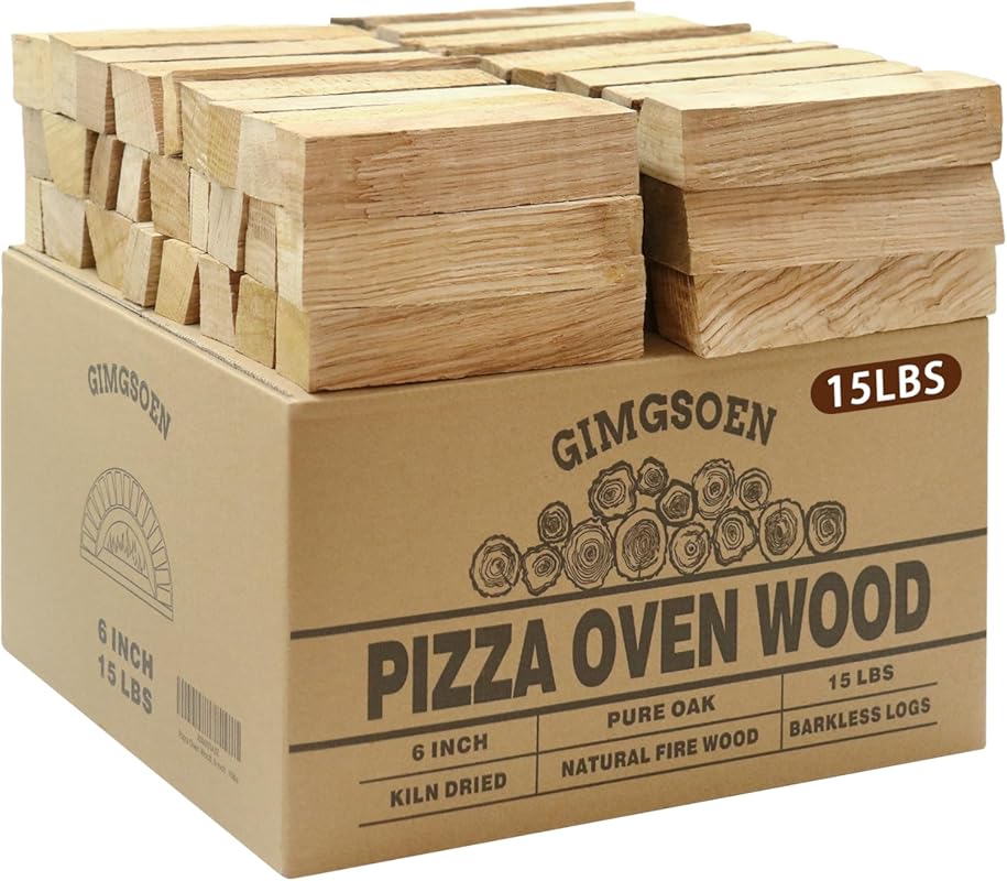 Mini Kiln-Dried Oak Pizza Oven Wood, 6-Inch Bark-Free Logs for Ooni (1