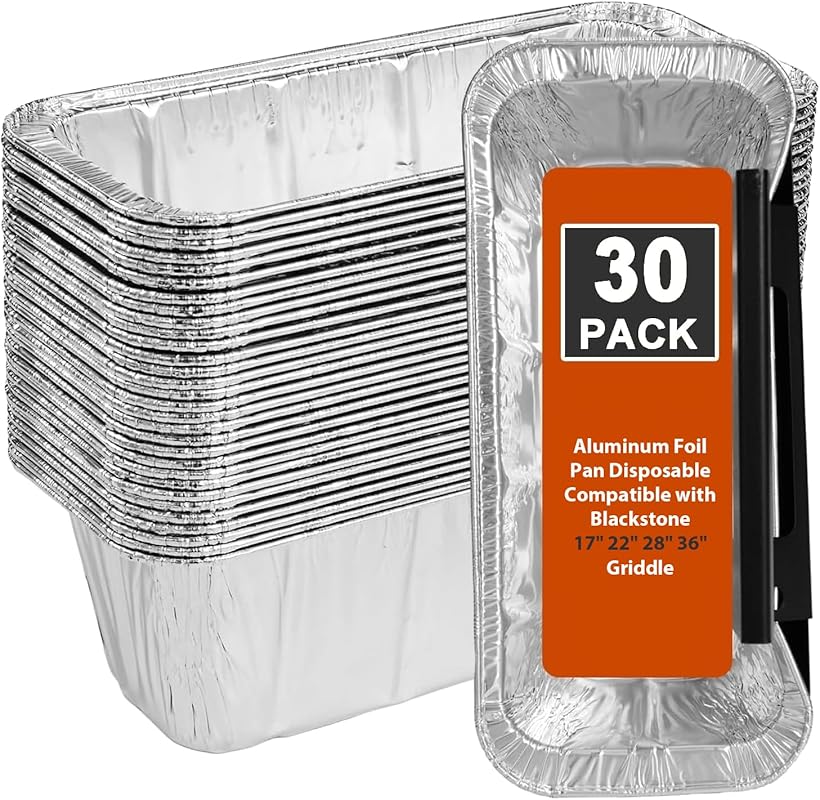 30-Pack Disposable Aluminum Foil Grease Cup Liners Compatible with Bla