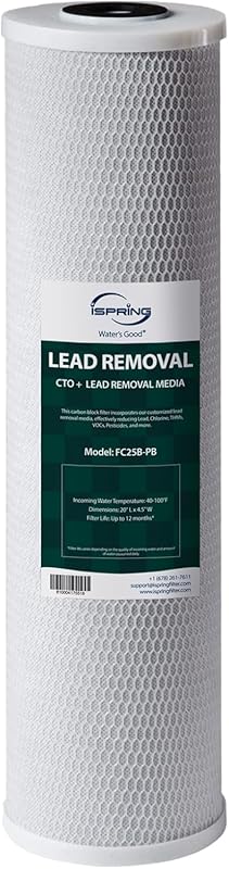 iSpring FC25B-PB 4.5x20 Whole House Water Filter, Reduces Lead, Arseni