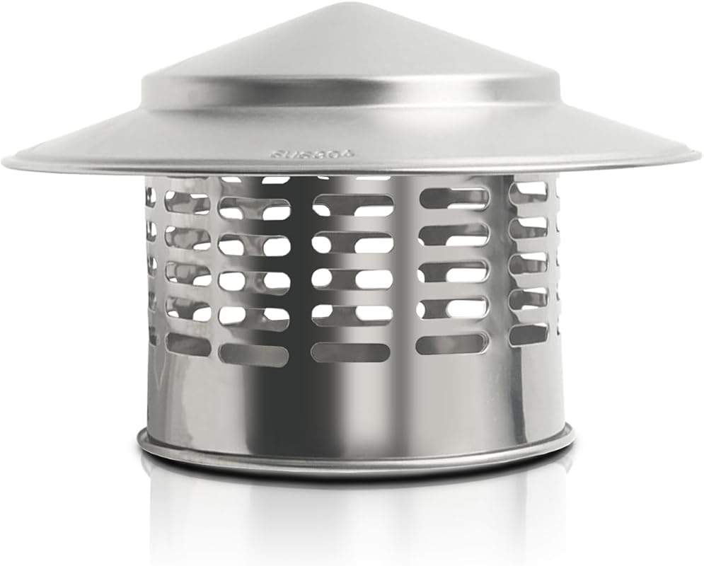 LangRay 4.33 Inch Stainless Steel Round Chimney Cap with Screen