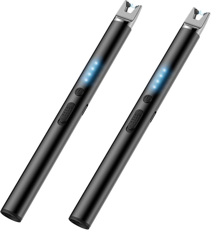 2 Pack Electric Candle Lighters, Windproof Flameless USB Rechargeable 