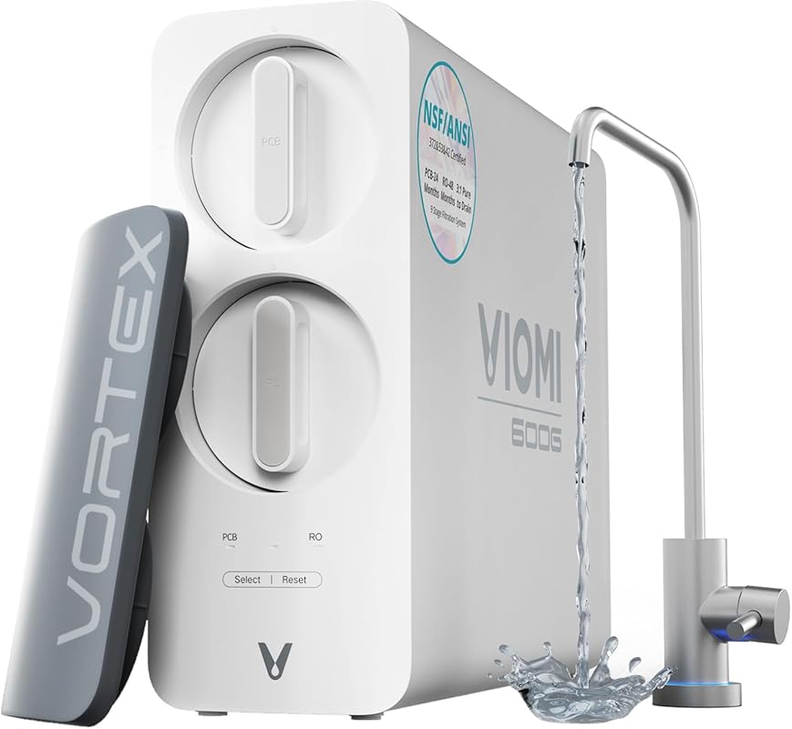 VIOMI 9-Stage 600 GPD Tankless Reverse Osmosis Water Filter System, NS