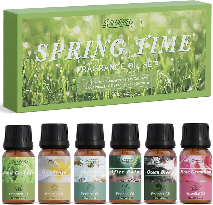 SALUBRITO Premium Spring Fragrance Essential Oils Set for Diffuser, Ca