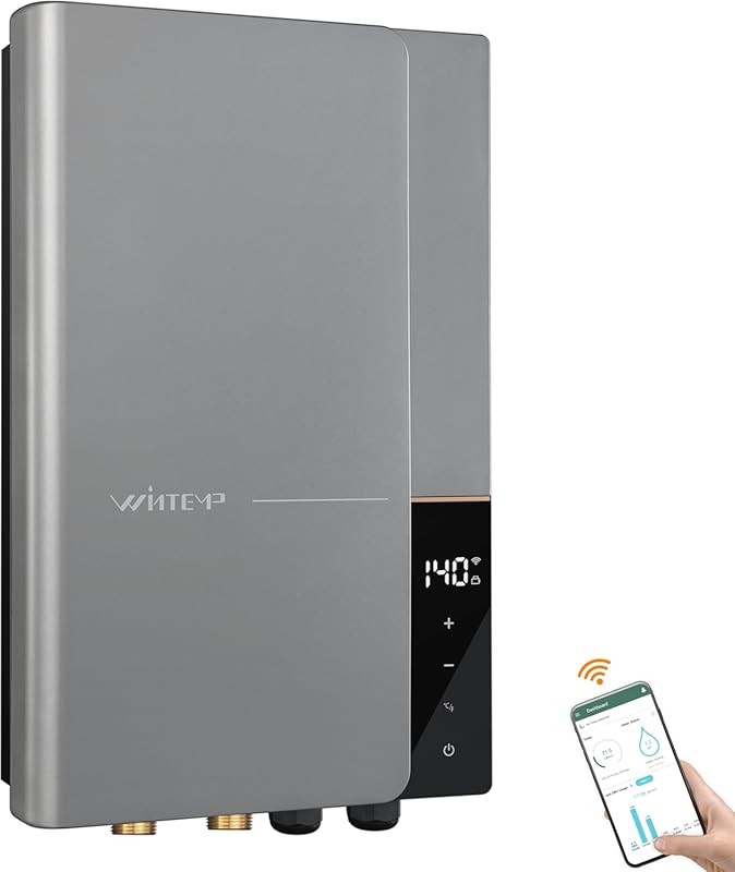 WINTEMP 27kW 240V Whole House Electric Tankless Water Heater, WiFi, LE