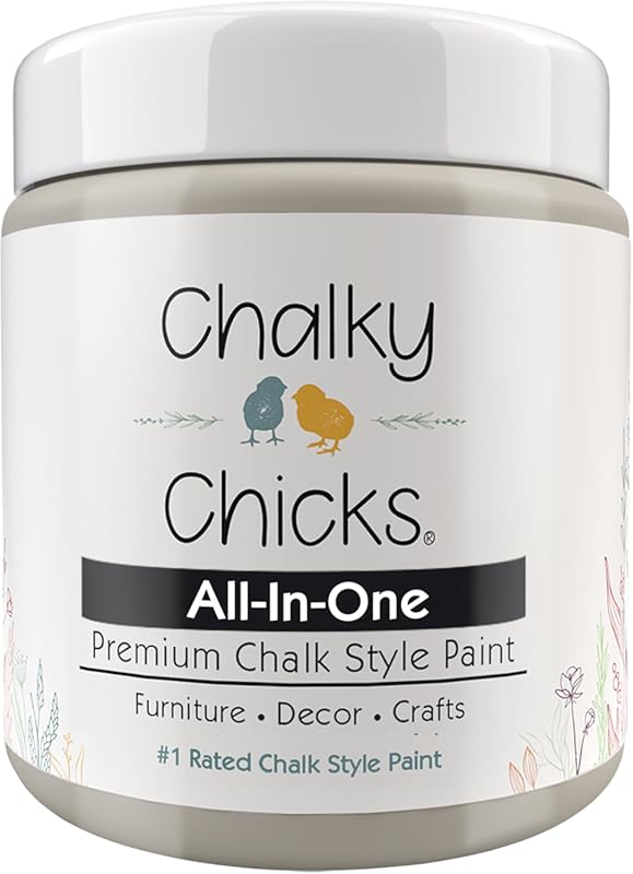 Chalky Chicks All-in-One Chalk Paint for Furniture: 8oz Wolf Gray Matt