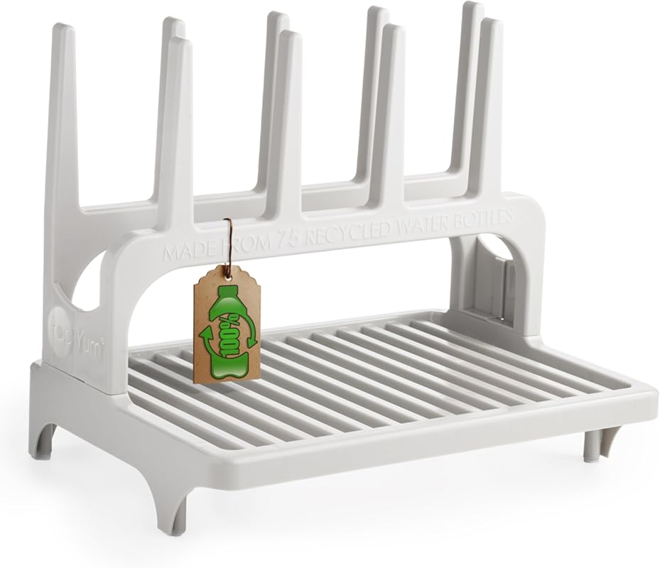 PopYum Seattle Gray Space Saving Drying Rack for Bottles, Cups & Bags 