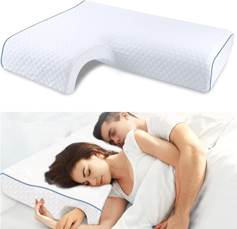 Arched Memory Foam Cuddle Pillow, Right Arm Hole, 3D Slow Rebound Core