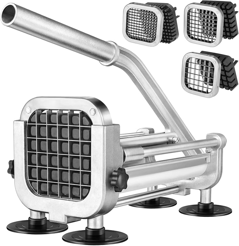 Ruooson Professional French Fry Cutter: Stainless Steel Potato Slicer 