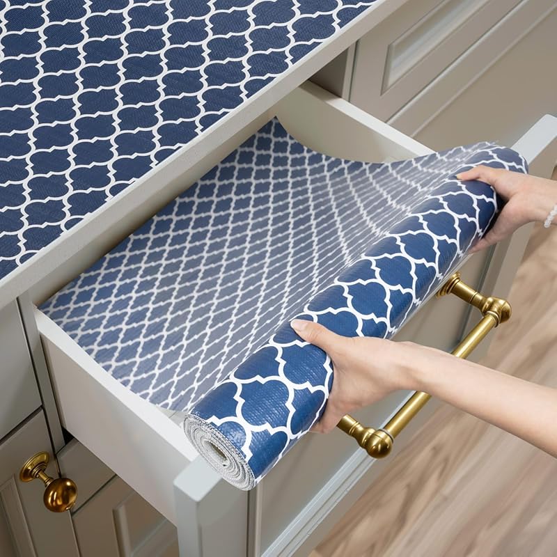 Thick Non-Adhesive Strong Grip Shelf & Drawer Liner, Waterproof Non-Sl
