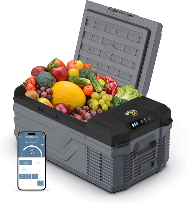 YELLOW JACKET 16 Quart Portable 12V Car Refrigerator, Electric Cooler 