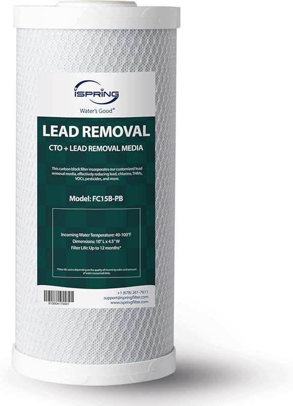 iSpring FC15B-PB 4.5x10 Whole House Water Filter, Reduces Lead, Arseni