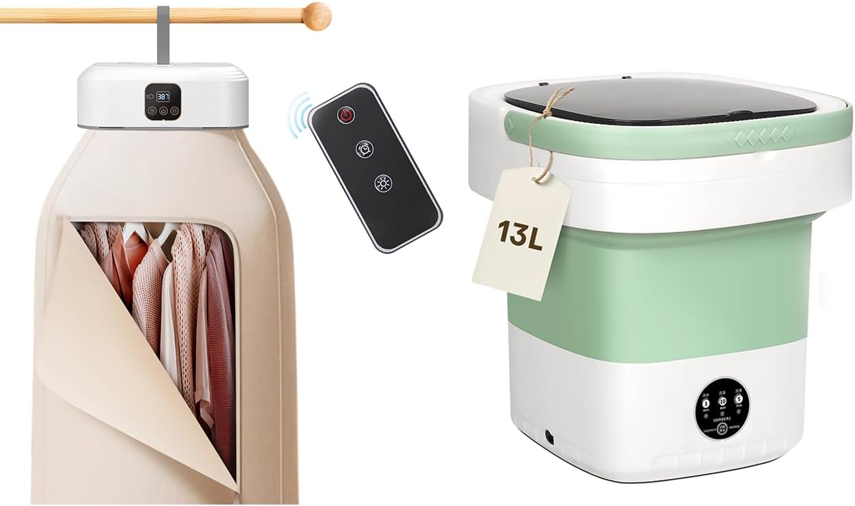 Mini Portable Washer Dryer Combo with Remote, 13L Capacity, Foldable C