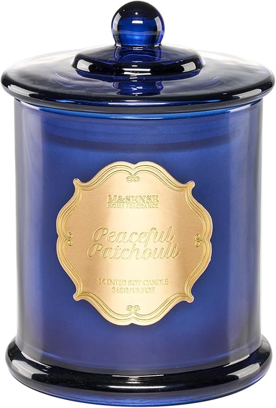 M&SENSE Peaceful Patchouli Organic Non-Toxic Soy Candle, 2-Wick 12.7oz