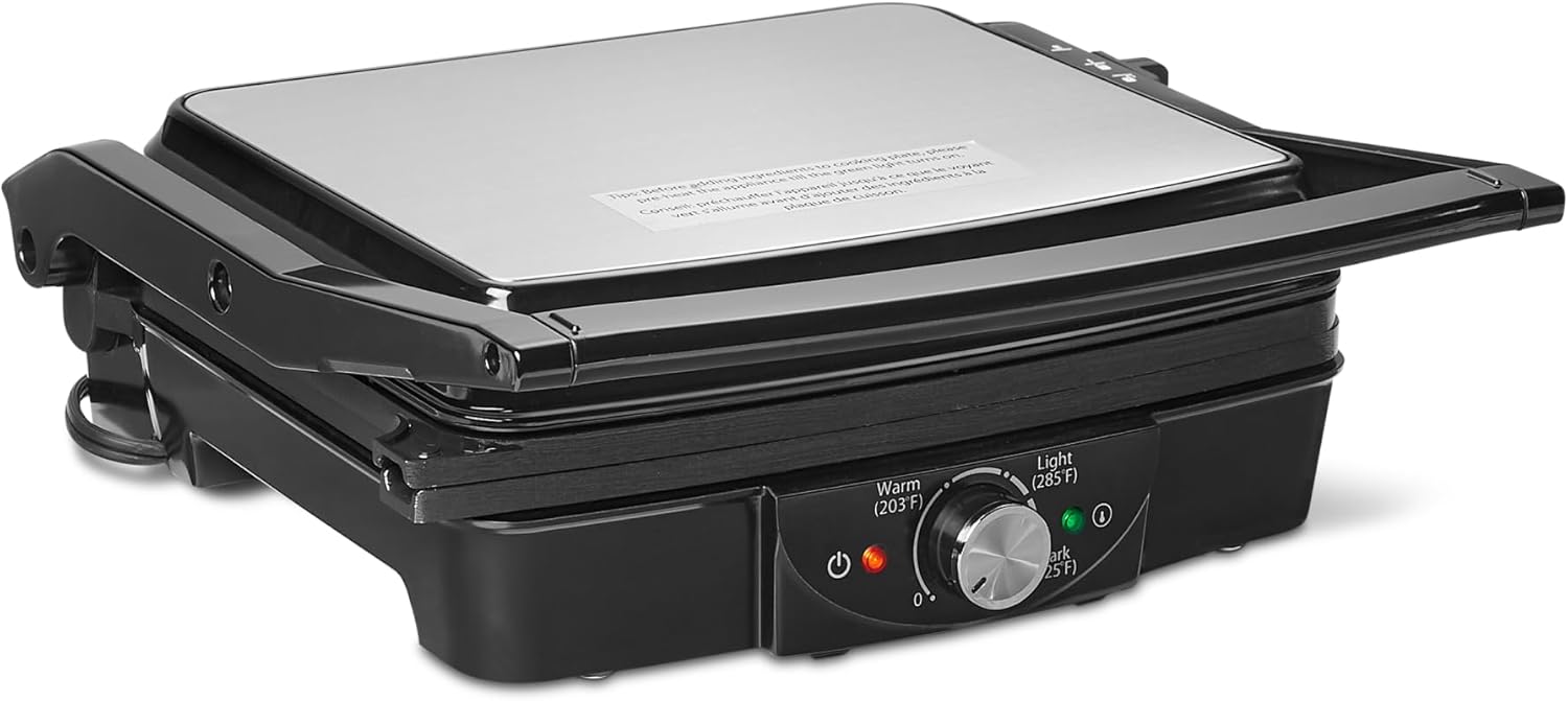 Amazon Basics Panini Press & Electric Indoor Grill with Temperature Co