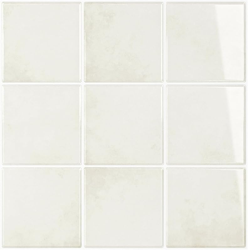 VEELIKE Cream Beige Peel & Stick Backsplash Tiles: 12x12 Waterproof, S