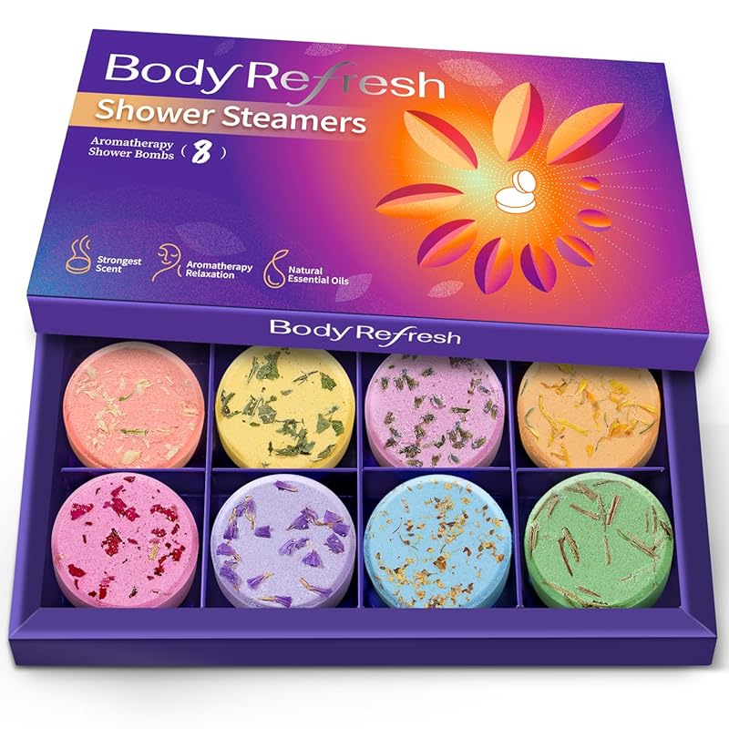 Aromatherapy Shower Steamers 8 Pack with Essential Oils for Relaxation